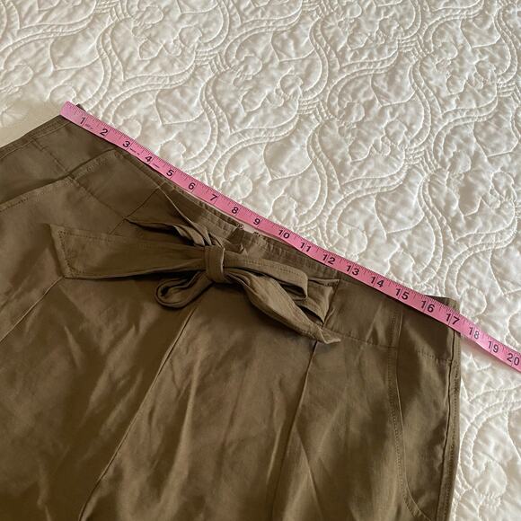 Madewell Mitford Tie Front Wide Leg Pants Women’s Size 14 Slouchy Preppy Cropped - Picture 5 of 11